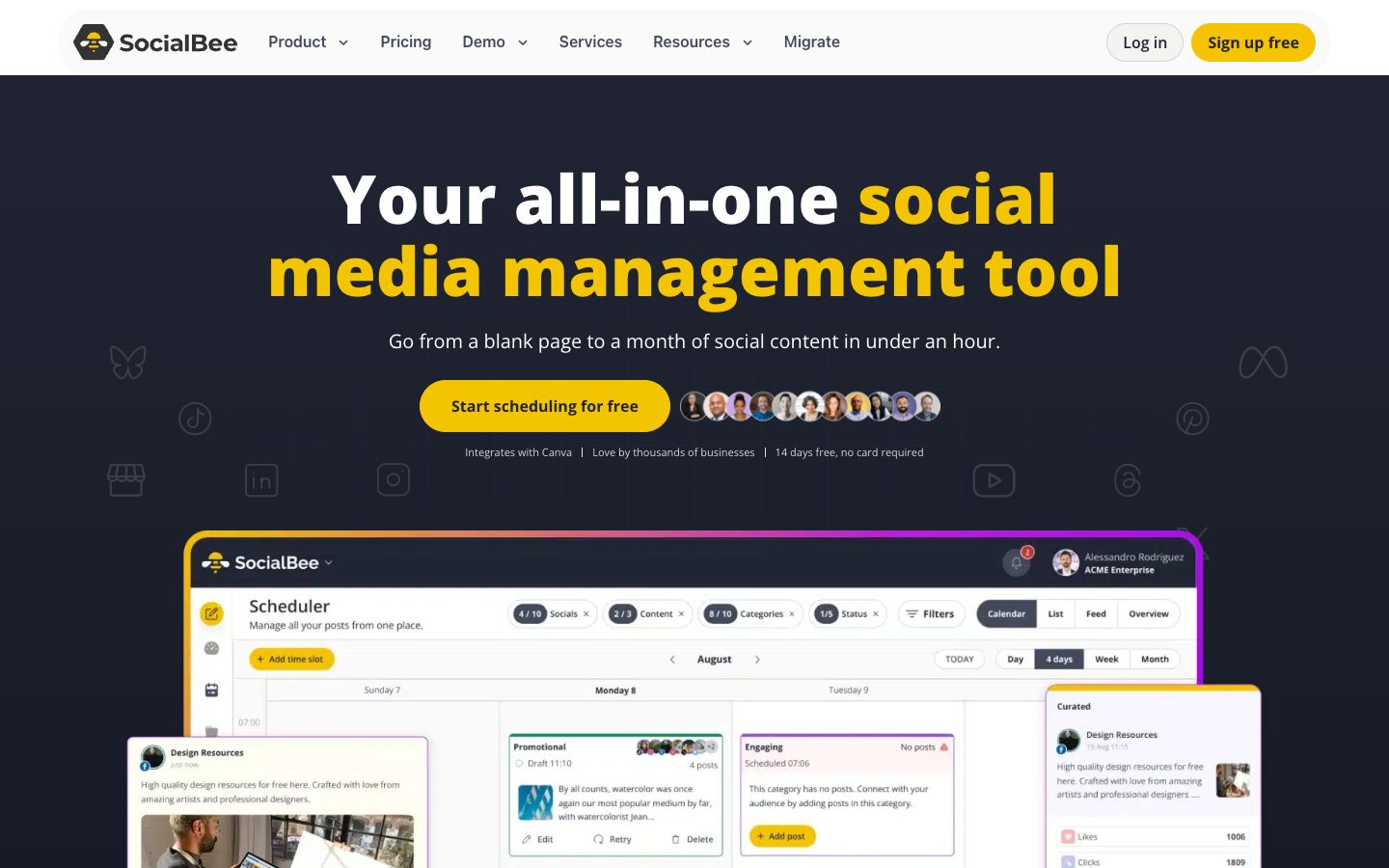 SocialBee preview