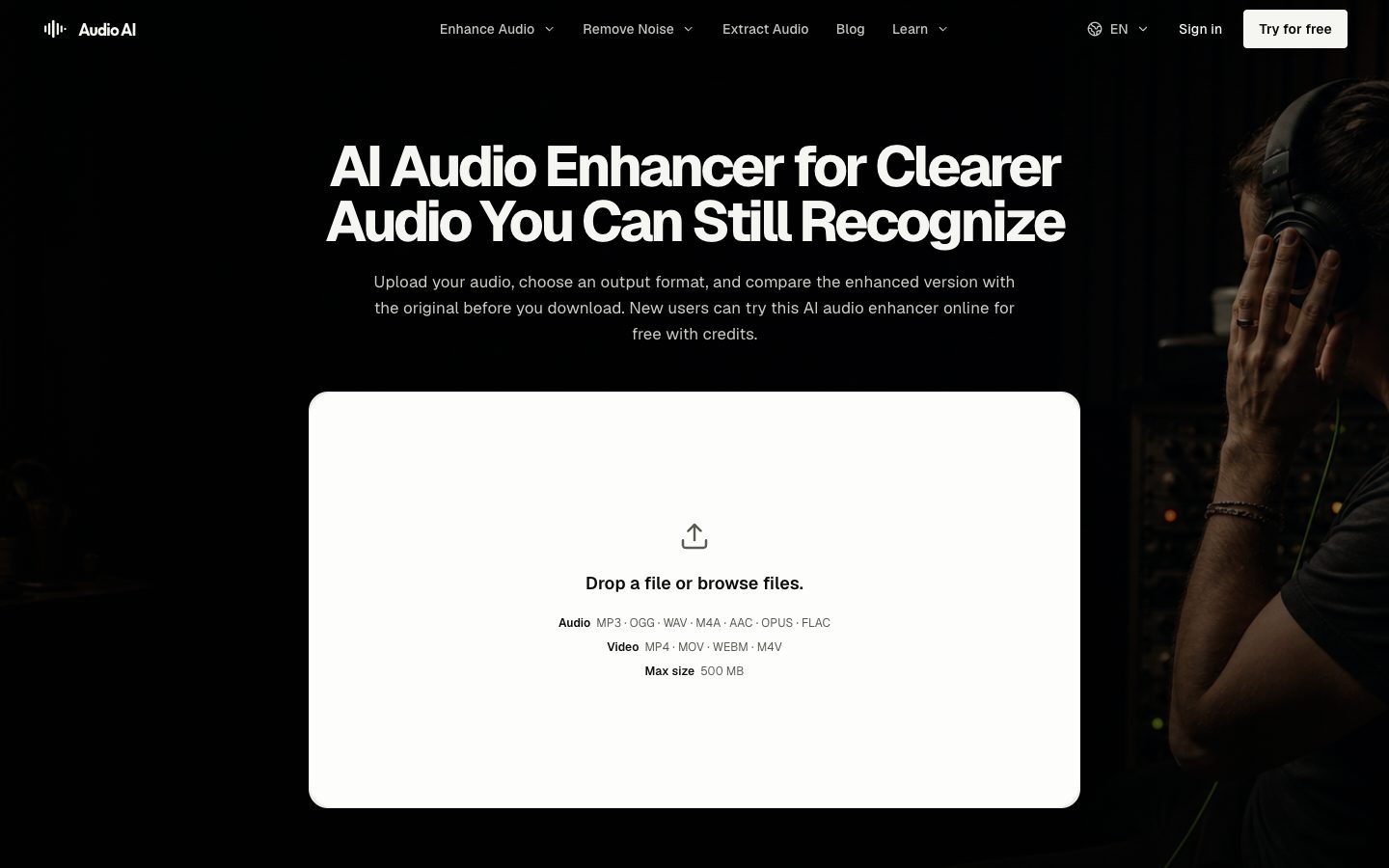 AudioAI.io — 截图 1