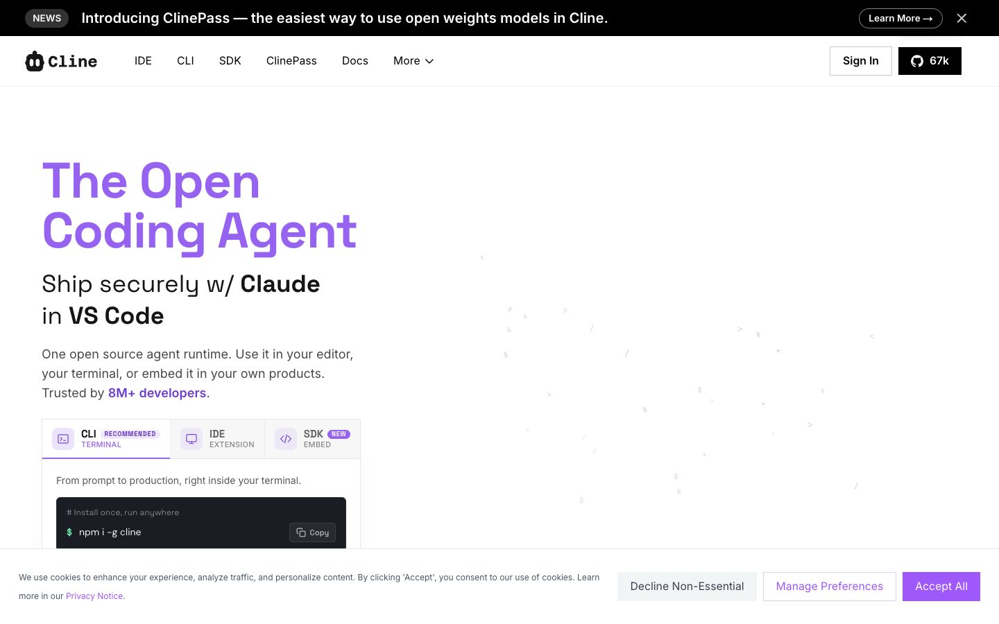 Cline — Screenshots 1