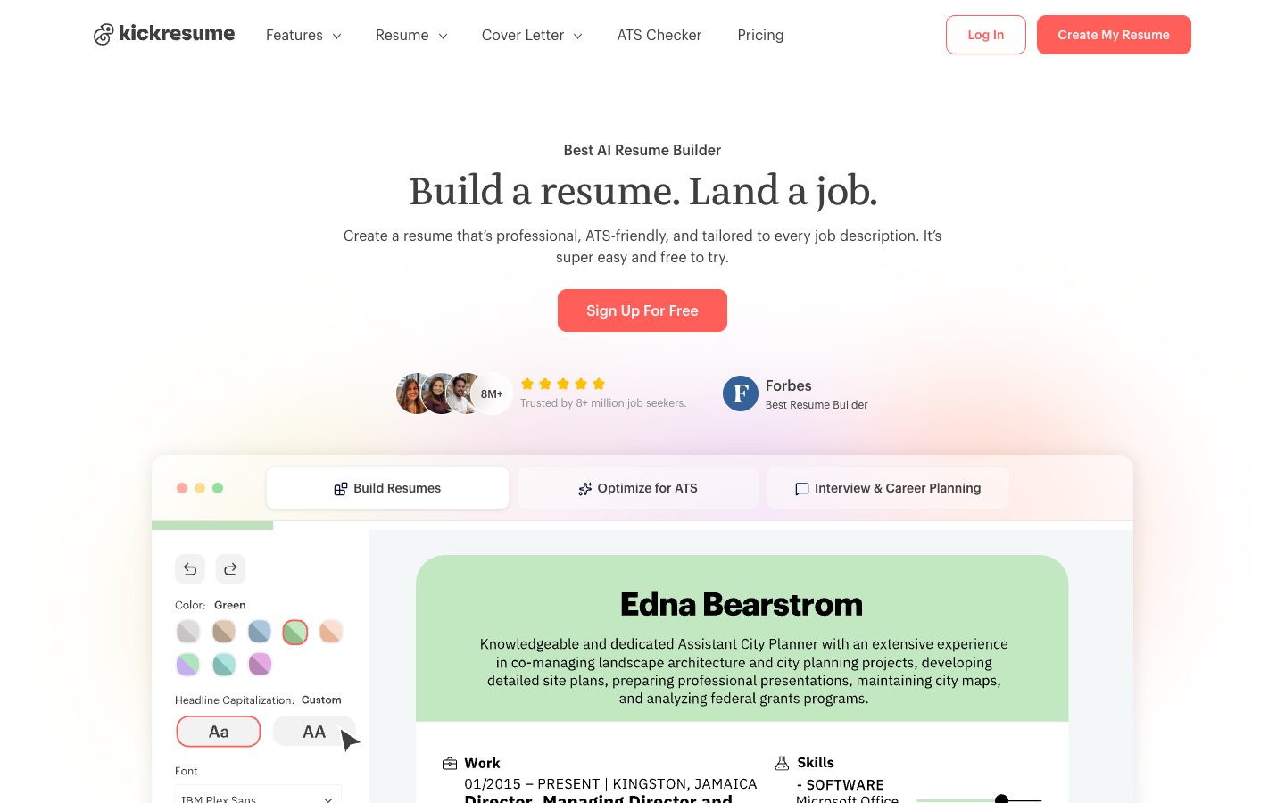 Kickresume preview