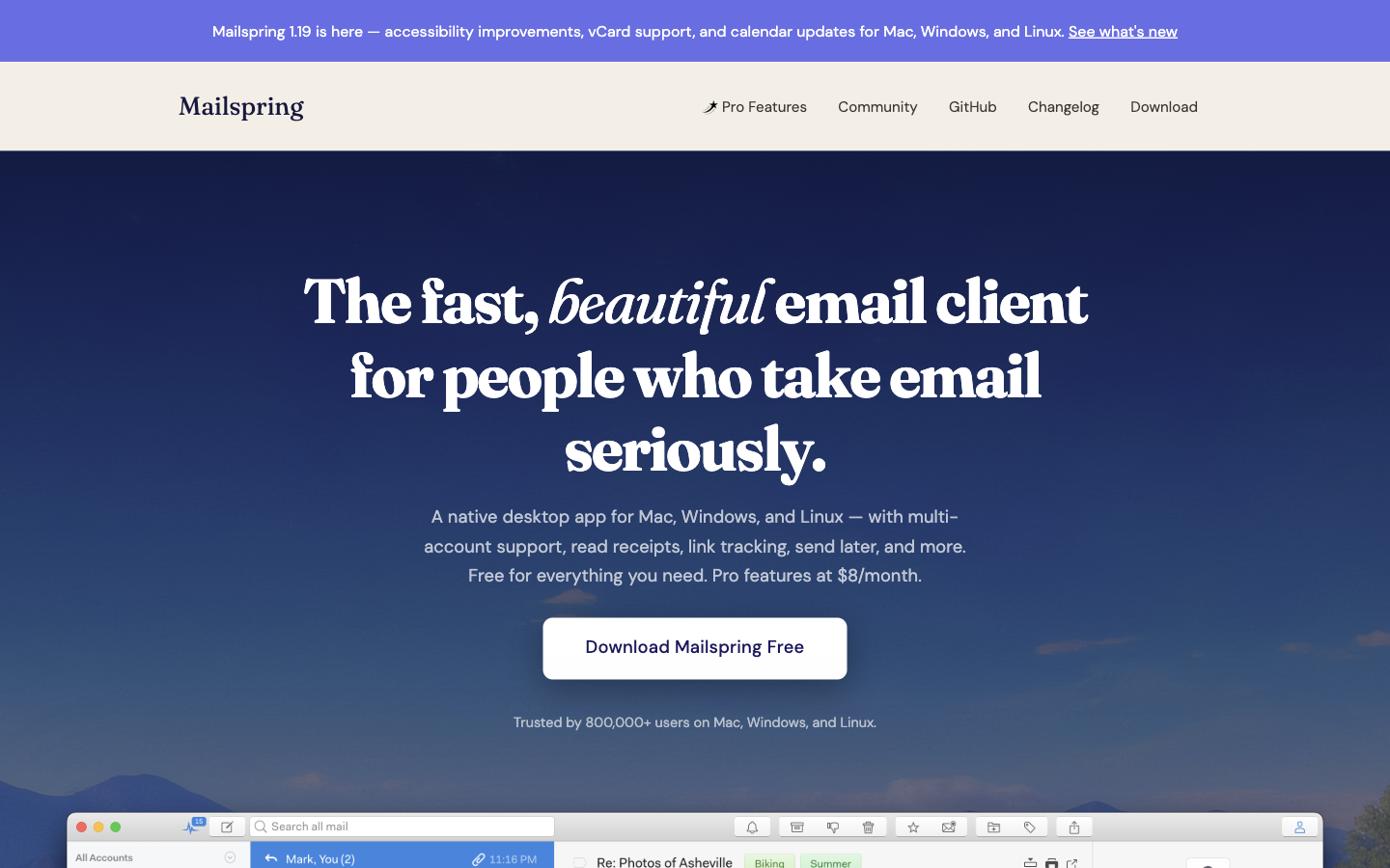 Mailspring preview