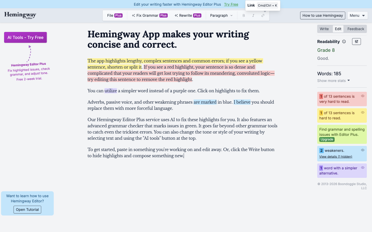 Hemingway Editor preview